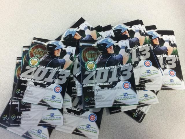 The arrival of pocket schedules - a telltale sign that we're getting closer to Opening Day!